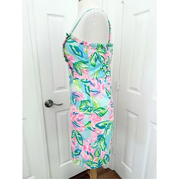 Lilly Pulitzer Womens Blue Pink Totally Blossom Brenda Stretch Mini Dress Size 8 - Picture 3 of 7
